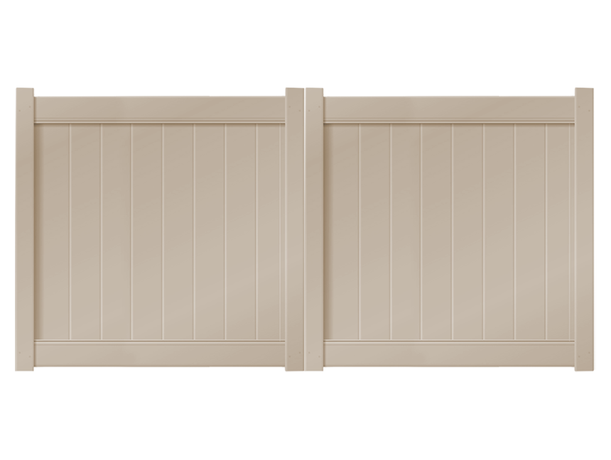 10' x 5' Sandstone Double Drive Vinyl Gate