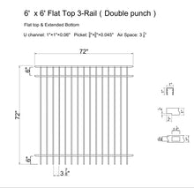 [350 Feet Of Fence] 6' Tall Black Ornamental Aluminum Flat Top Complete Fence Package