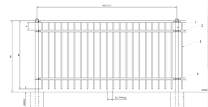 [100' Length] 4' Ornamental Flat Top Complete Fence Package