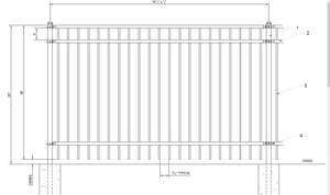 [300' Length] 5' Ornamental Flat Top Complete Fence Package