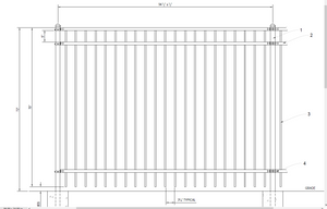 [200' Length] 6' Ornamental Flat Top Complete Fence Package