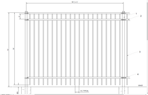 [50' Length] 6' Ornamental Flat Top Complete Fence Package