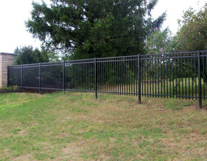 6' x 6' Aluminum Ornamental Flat Top Series A 3-Rail - Standard Picket