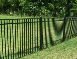 6' x 6' Aluminum Ornamental Flat Top Series A 3-Rail - Standard Picket