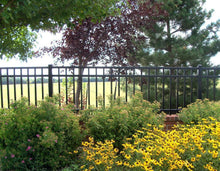 6' x 6' Aluminum Ornamental Flat Top Series A 3-Rail - Standard Picket