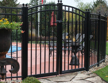 12' Aluminum Ornamental Double Swing Gate - Flat Top Series A - Over Arch