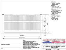 K-55   4' Tall x 8' Wide Straight Routed Picket Fence with 1" Air Space
