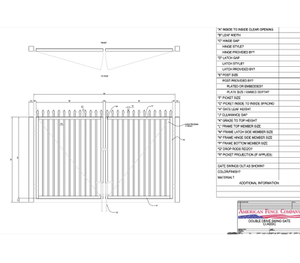 120" x 72" Spear Top Double Drive Gate